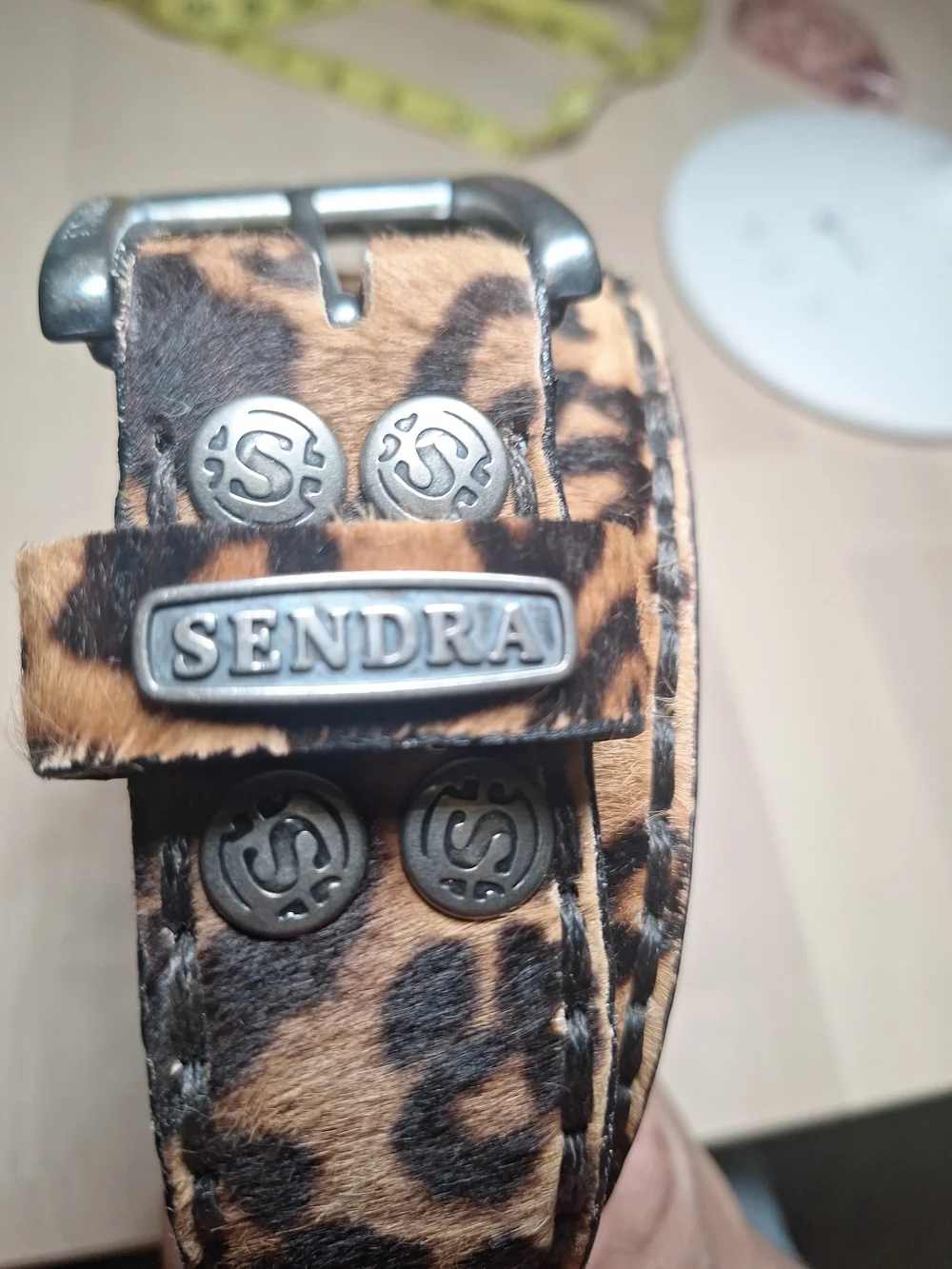 SENDRA Leopard Print Hair-on Leather Belt - Brown/Black Size 38 (eu 100)